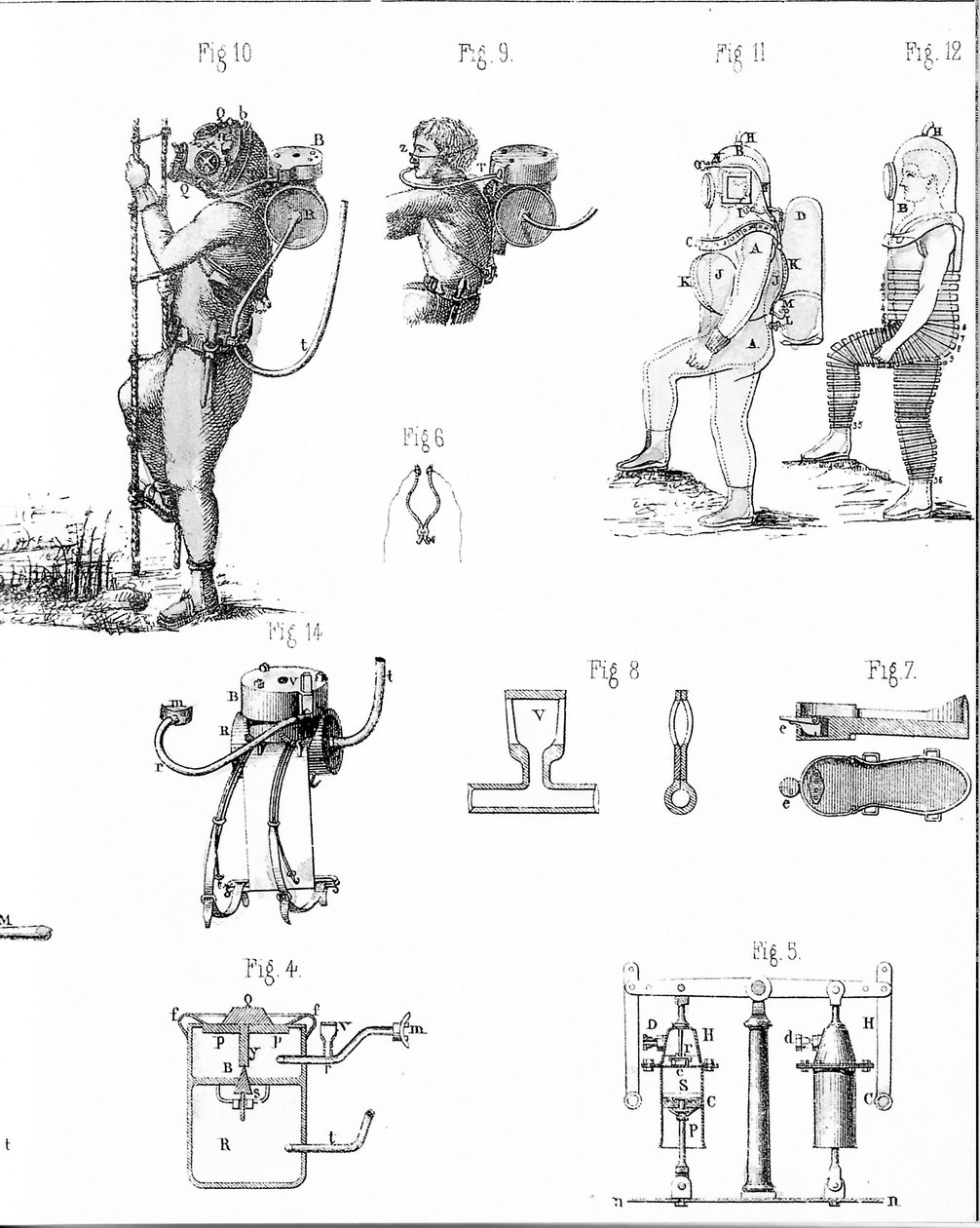 Plate Depicting the Rouquayrol-Denayrouze Suits by Unknown artist