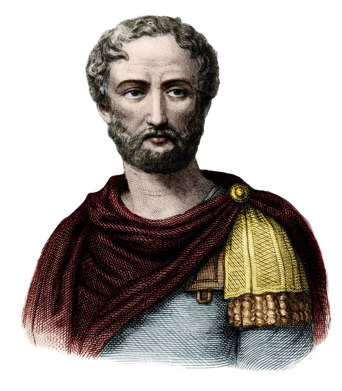 Portrait of Gaius Plinius Secundus the Elder (Pliny the Elder) (23-79), naturalist and Latin writer. Engraving of the 19th century. Private collection. by Unknown artist