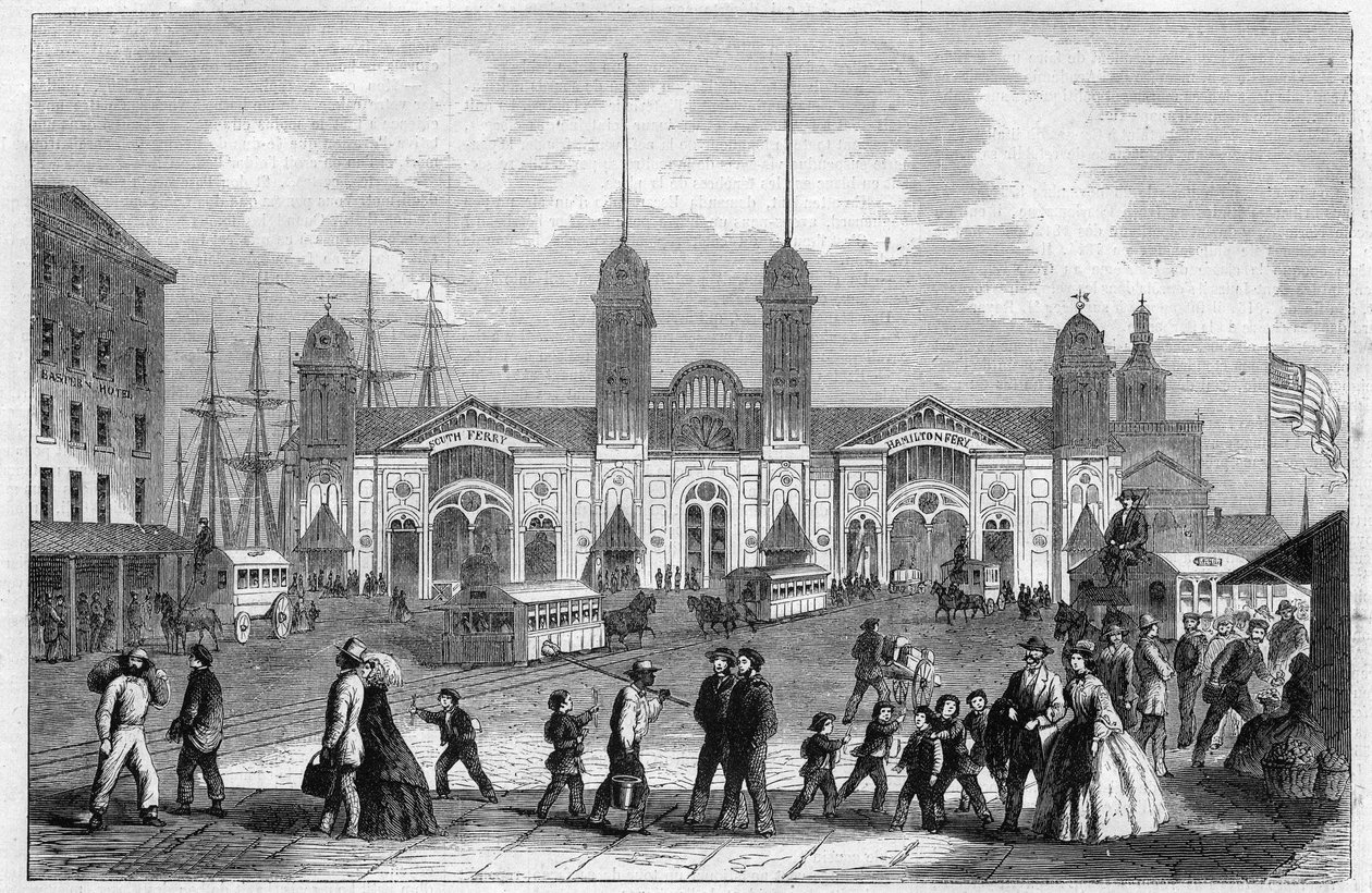 Port of New York, United States. Engraving in The Illustrous Universe by Unknown artist