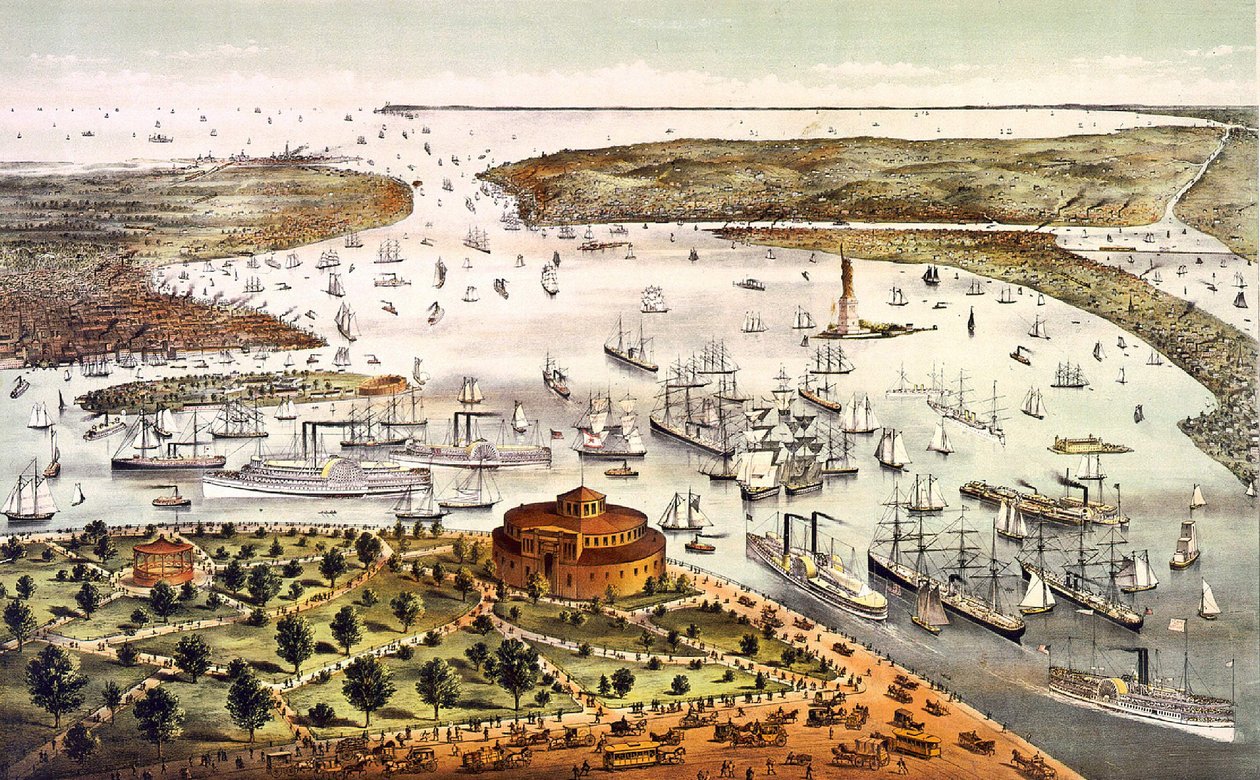 Port of New York; air view by Unknown artist