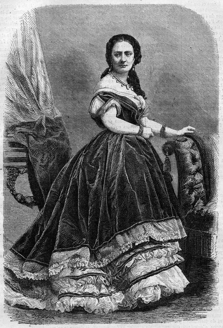 Portrait Maria Wyse Bonaparte dit Madame Urbain Ratazzi (1833-1902). Engraving in 