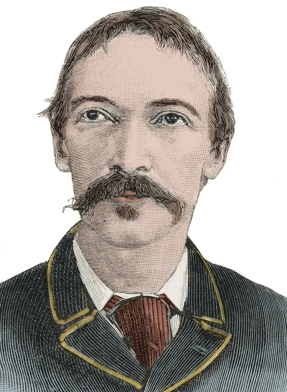 Portrait Robert Louis Stevenson (1850-1894) - British writer by Unknown artist