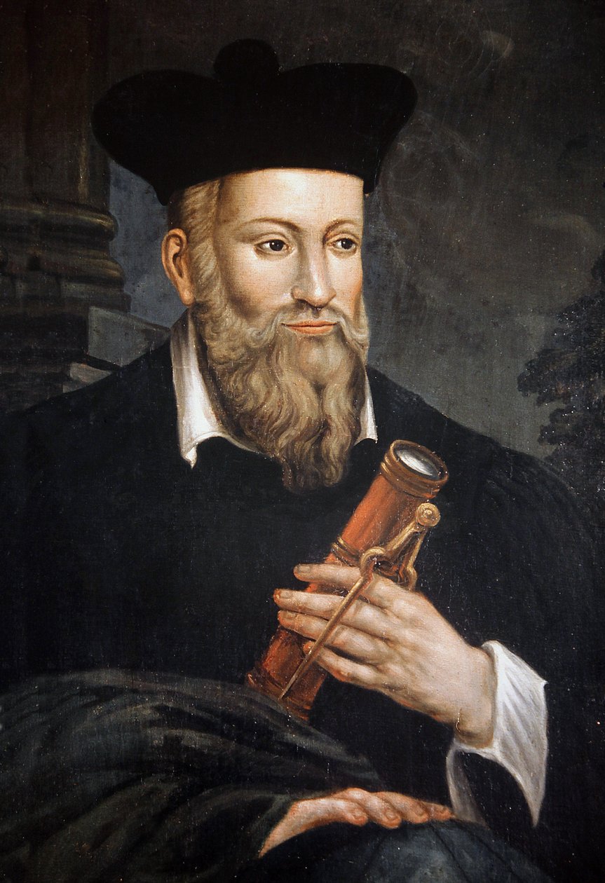 Portrait of Michel de Nostre-Dame (Nostradamus), Astrologer (1503-1566), Detail, Maison de Nostradamus, Salon de Provence, Bouches du Rhone by Unknown artist