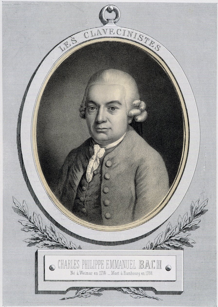 Portrait in medallion of Charles Philippe Emmanuel Bach (1714-1788), son of Johann Sebastian Bach, n.d. 19th century by Unknown artist