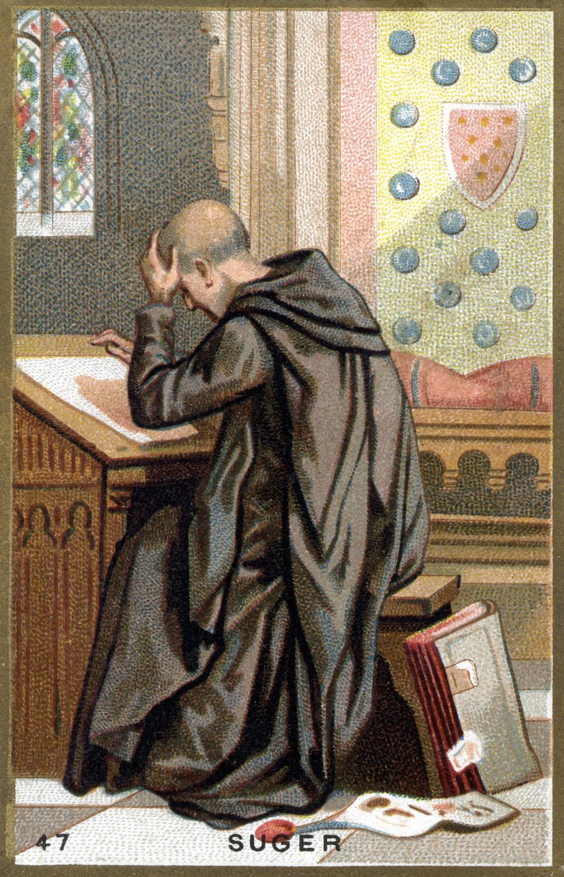 Portrait of Abbe Suger (1081 - 1151). Chromolithography of the late 19th century by Unknown artist
