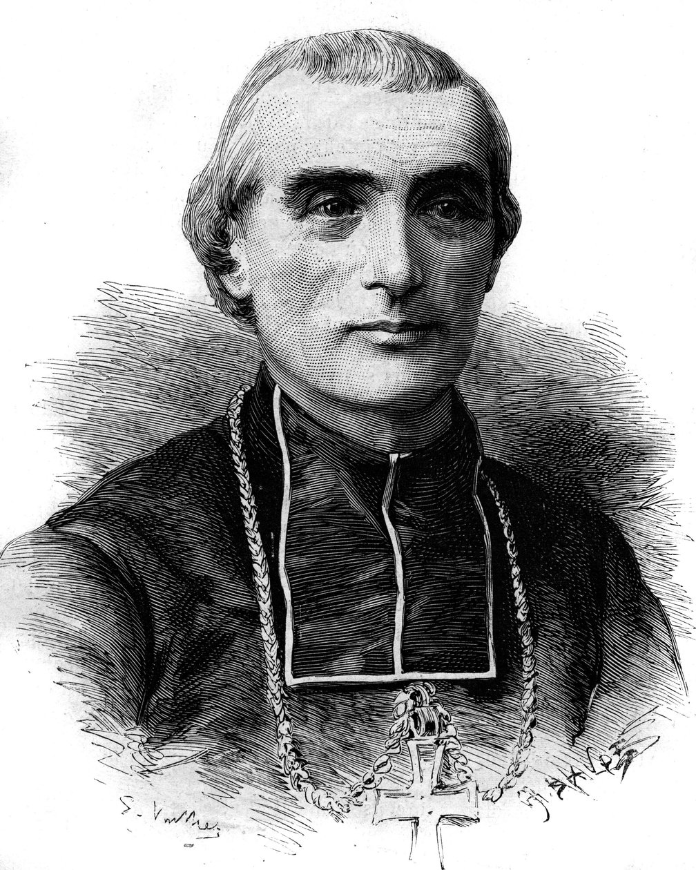 Portrait of Adolphe Perraud, French Churchman and Academician (engraving) by Unknown artist