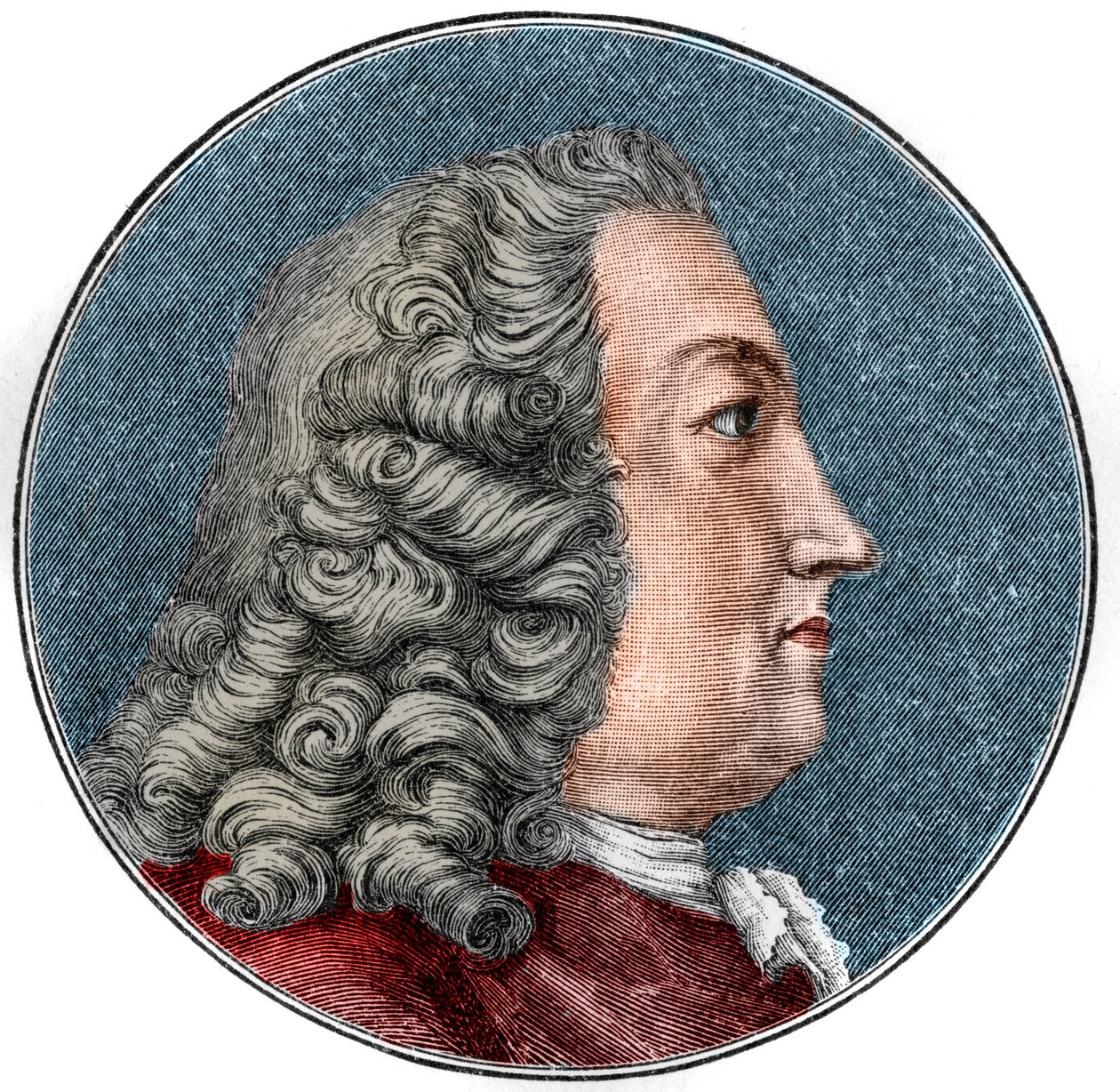 Portrait of Albrecht von Haller, Swiss physician and botanist. Engraving. by Unknown artist