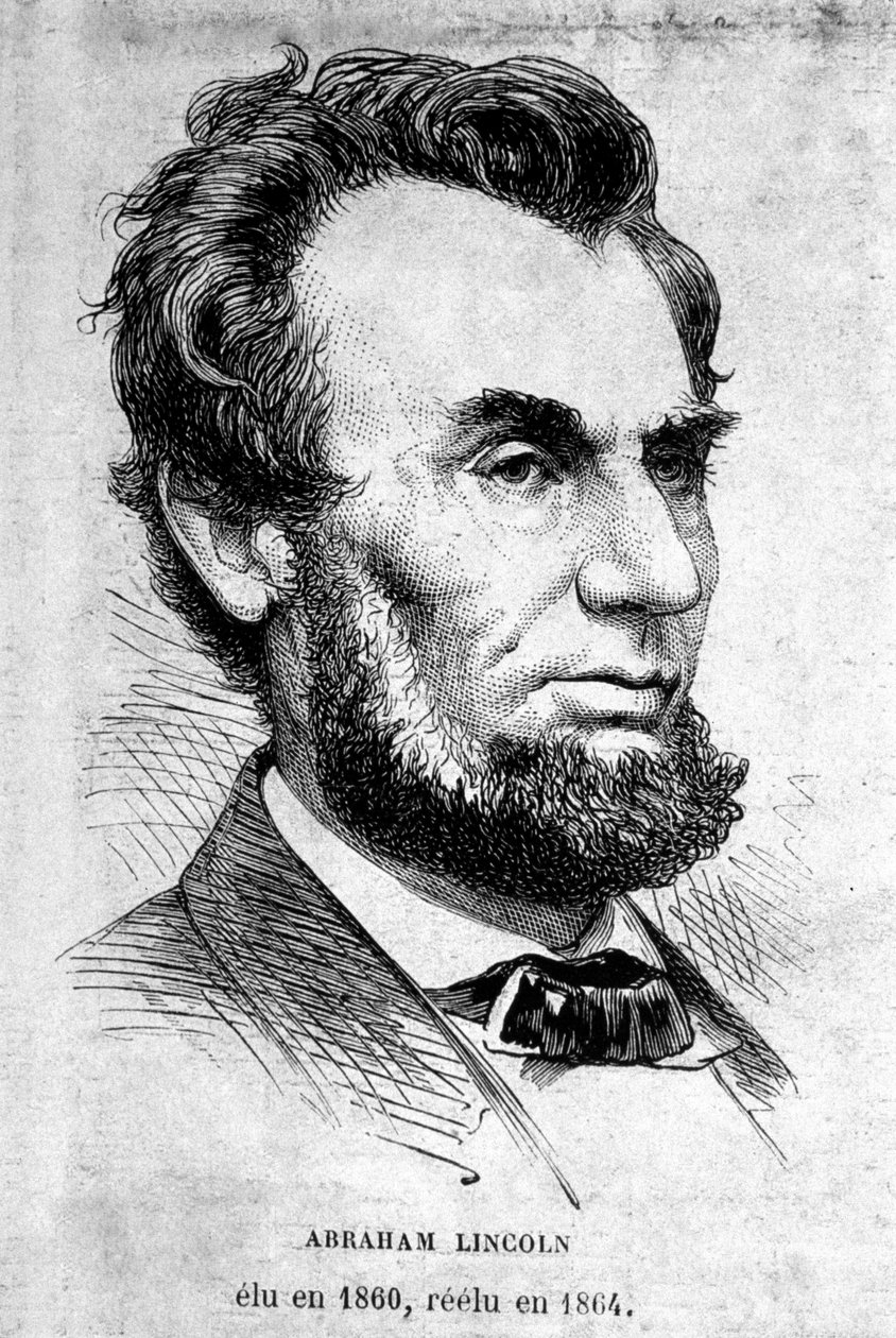 Portrait of American President Abraham Lincoln (1809 - 1865). by Unknown artist