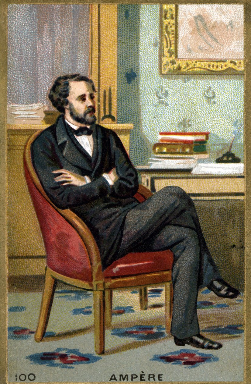 Portrait of André-Marie Ampere (1775 - 1836) French physicist. Chromolithography of the 19th century by Unknown artist