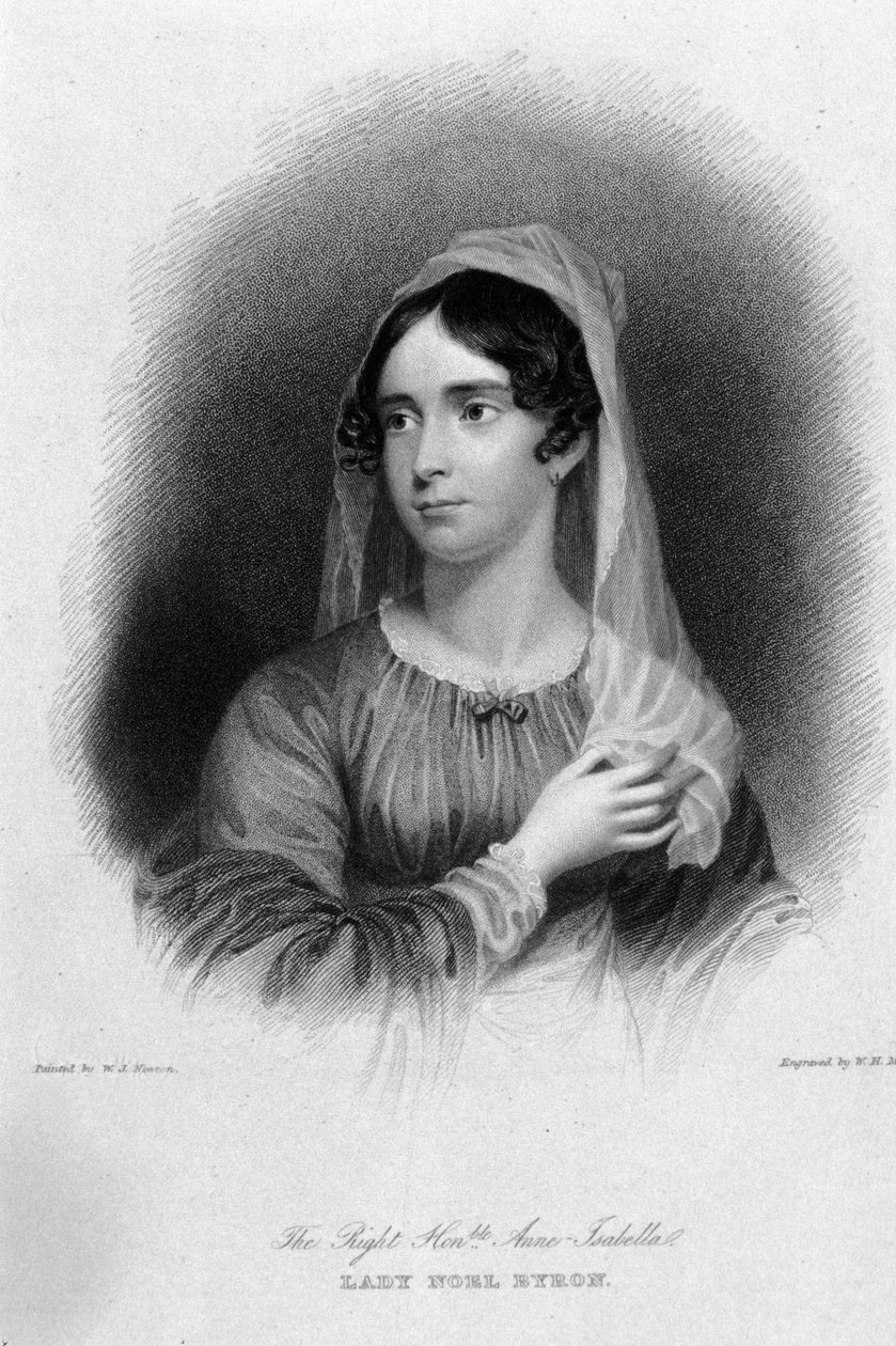 Portrait of Anne Isabelle Noel Byron (1792-1860), wife of poet George Gordon Byron. Engraving by Unknown artist