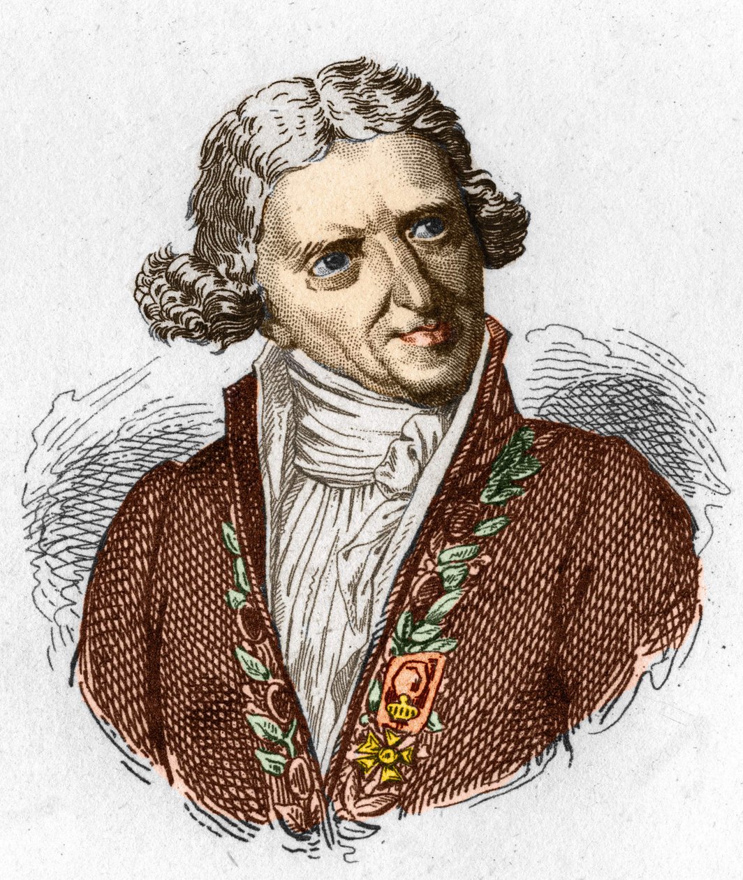 Portrait of Antoine Augustin Parmentier (1737 - 1813), French military pharmacist and agronomist. Engraving from 1845. by Unknown artist