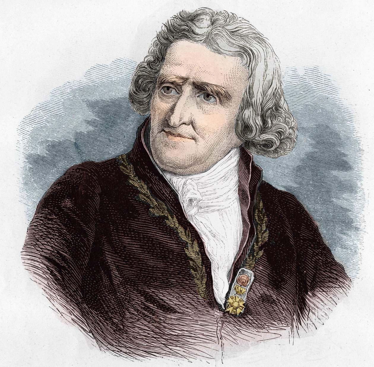 Portrait of Antoine Augustin Parmentier (1737-1813), French military pharmacist and agronomist. Engraving from 1866 by Unknown artist