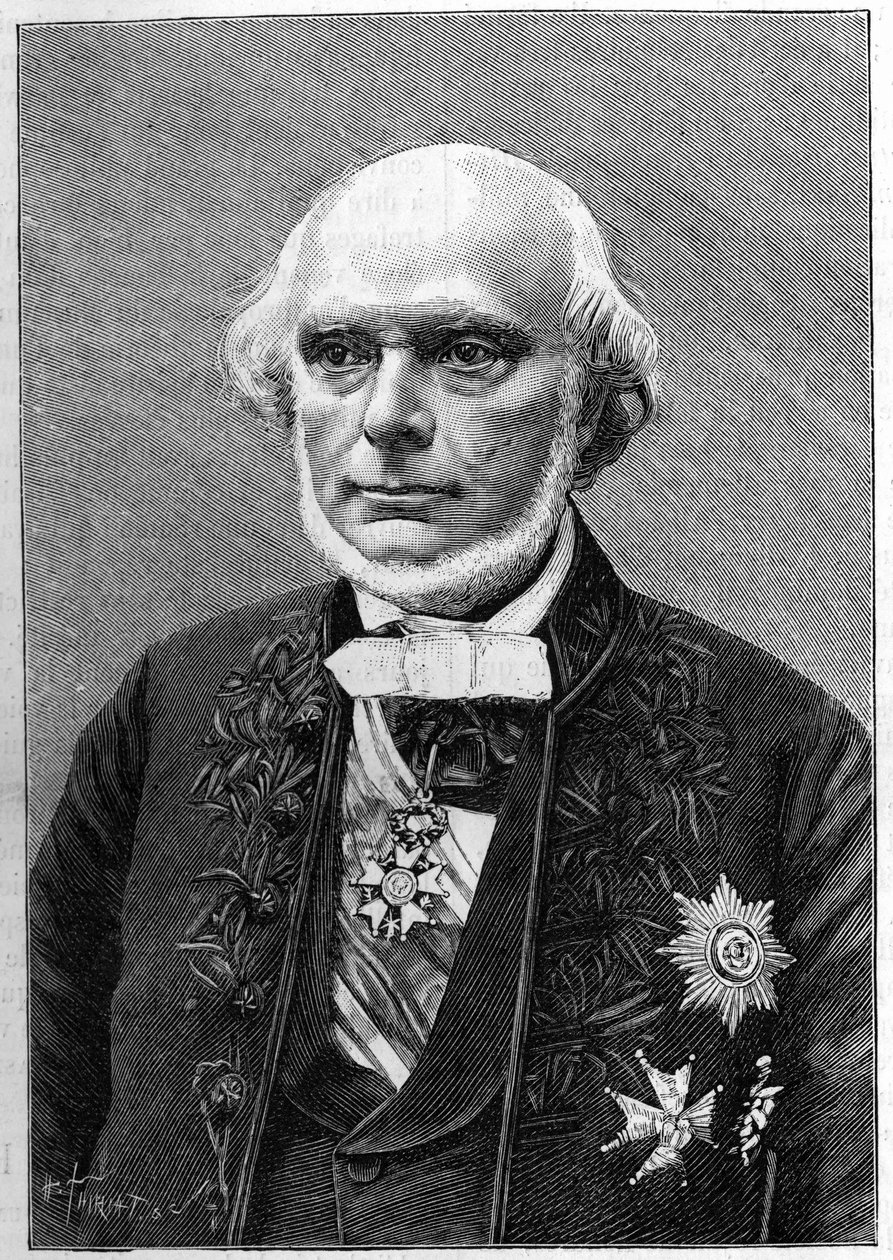 Portrait of Armand de Quatrefages de Breau (1810-1892), French naturalist and anthropologist. (From a photograph by Charles Gallot). Engraving in 