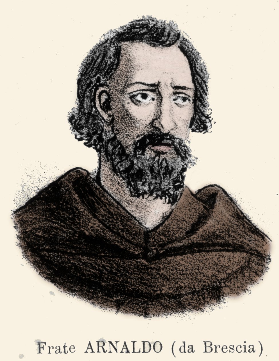 Portrait of Arnaud de Brescia (Arnaldo da Brescie) (1090 - 1155), Italian Political and Religious Reformer by Unknown artist