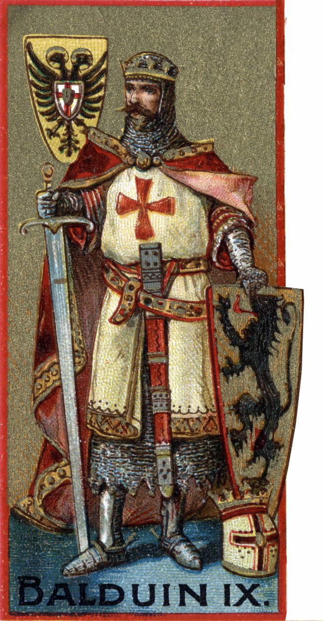 Portrait of Baldwin IX, Emperor of Constantinople from 1204 to 1205. Chromo of the late 19th century by Unknown artist