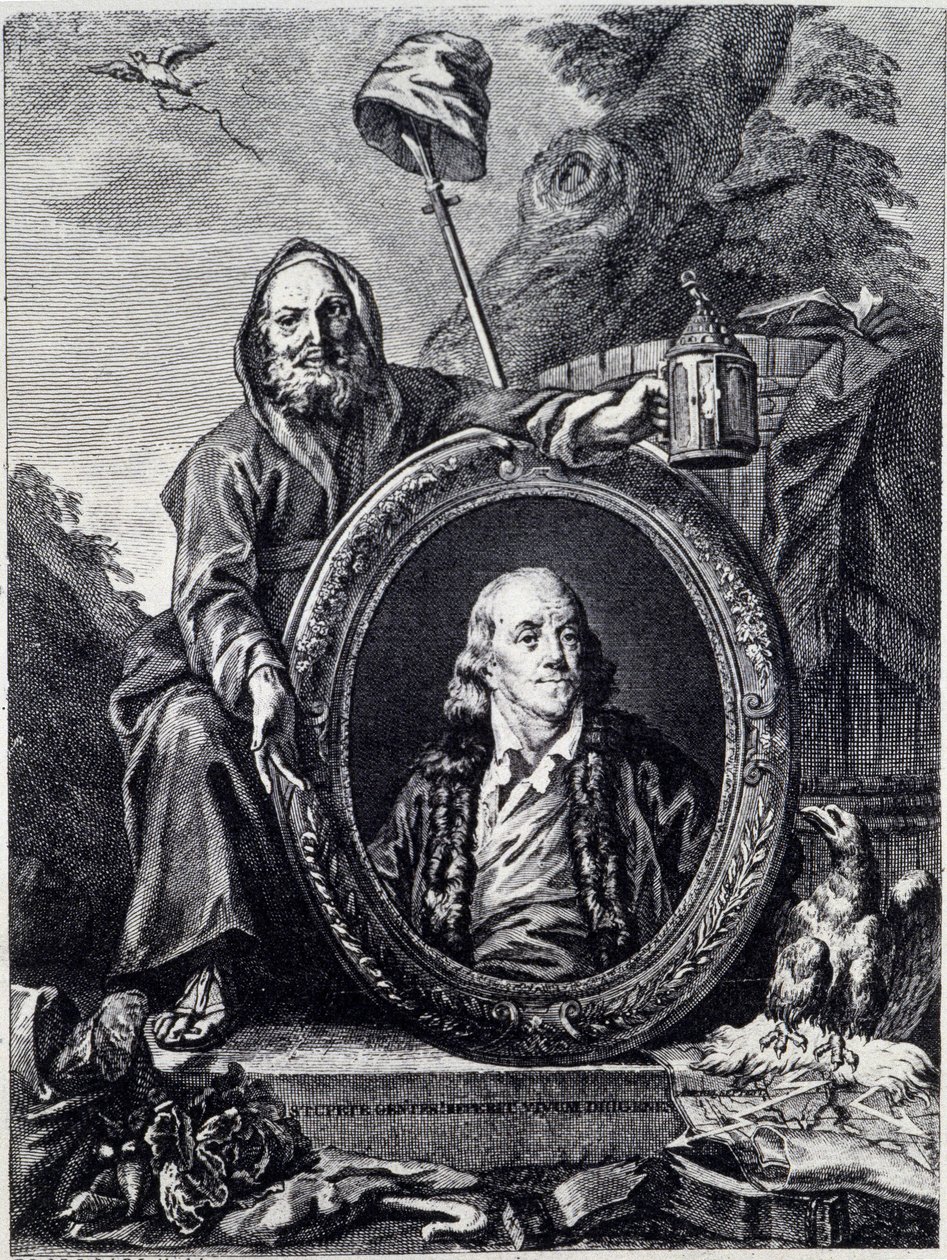 Portrait of Benjamin Franklin (1706 - 1790), American politician, memorialist, pamphleteer, and physicist by Unknown artist