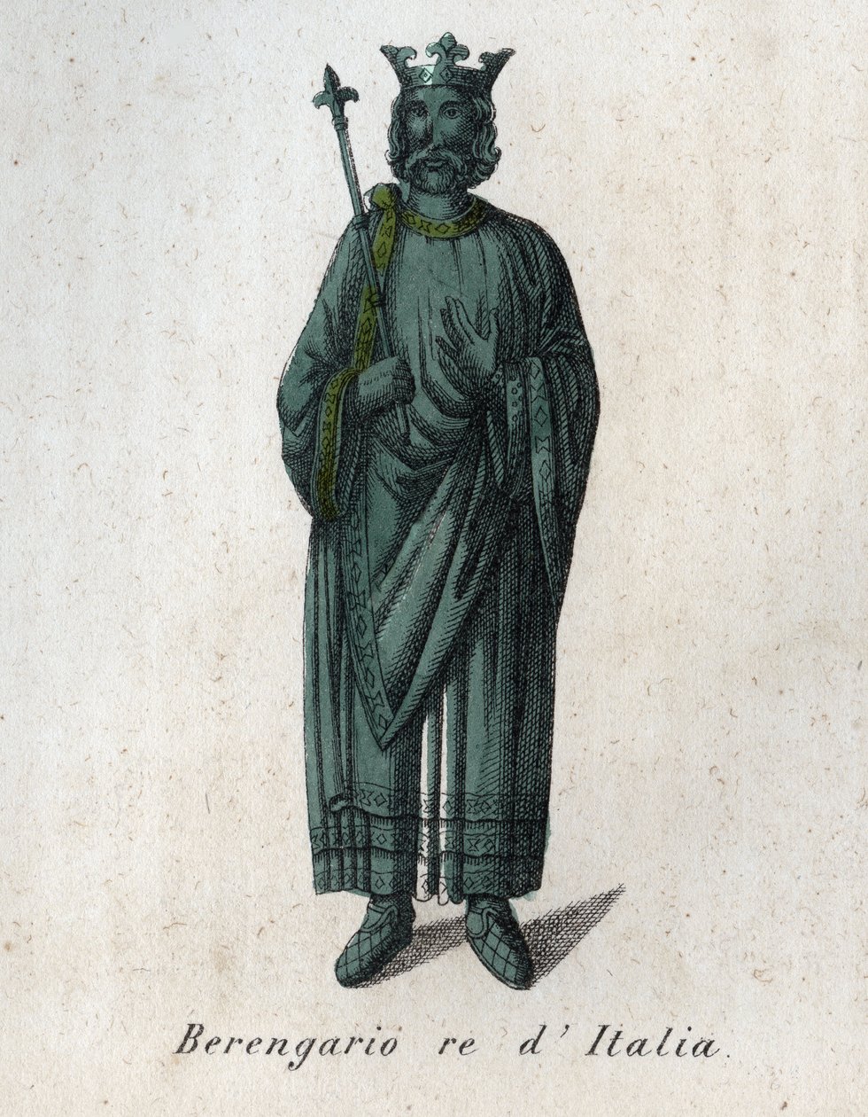Portrait of Berengar II King of Italy (900-966) - Engraving from 