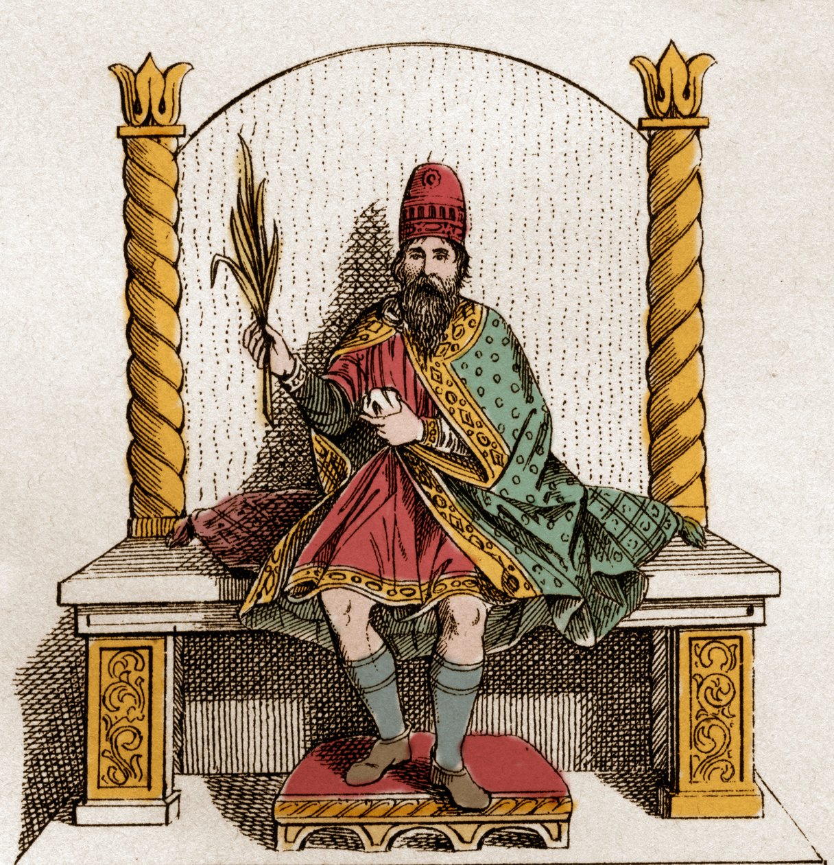 Portrait of Boniface III of Tuscany - Engraving of 1861 by Unknown artist