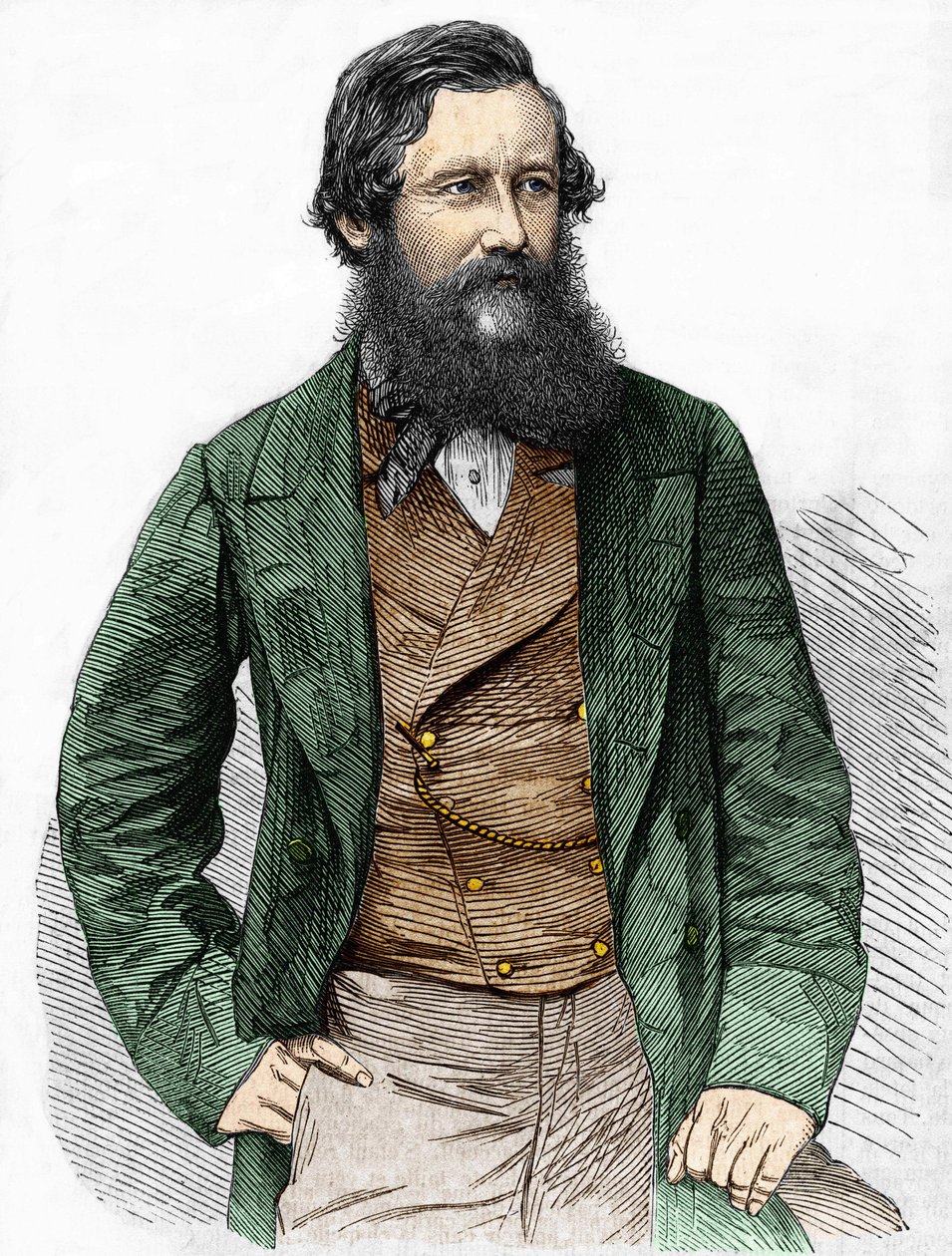 Portrait of Captain Speke, British explorer (1827 - 1864) by Unknown artist