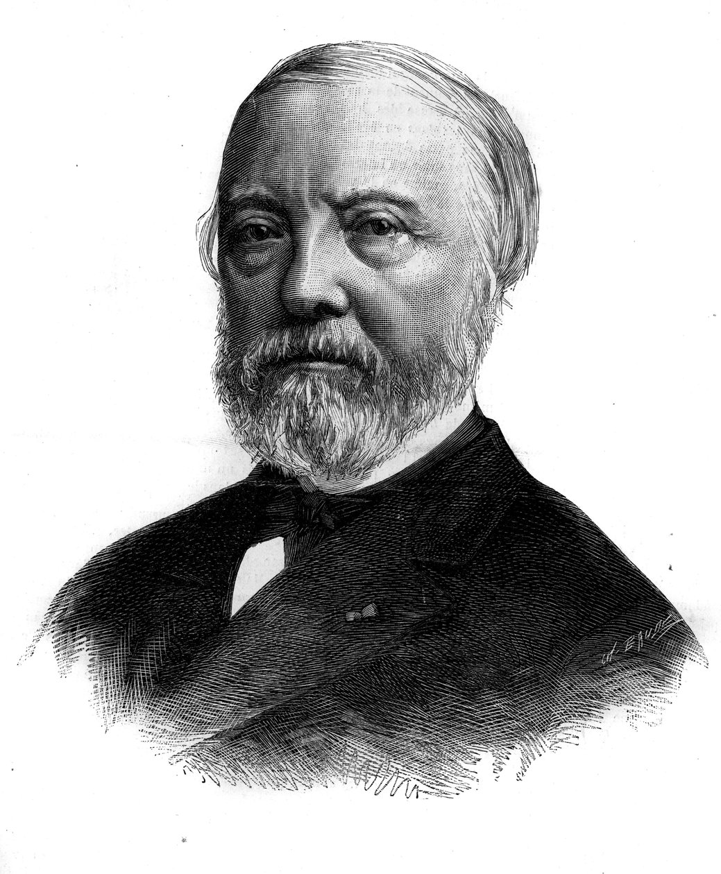 Portrait of Charles Blanc, French Art Critic and Academician. Engraving in 