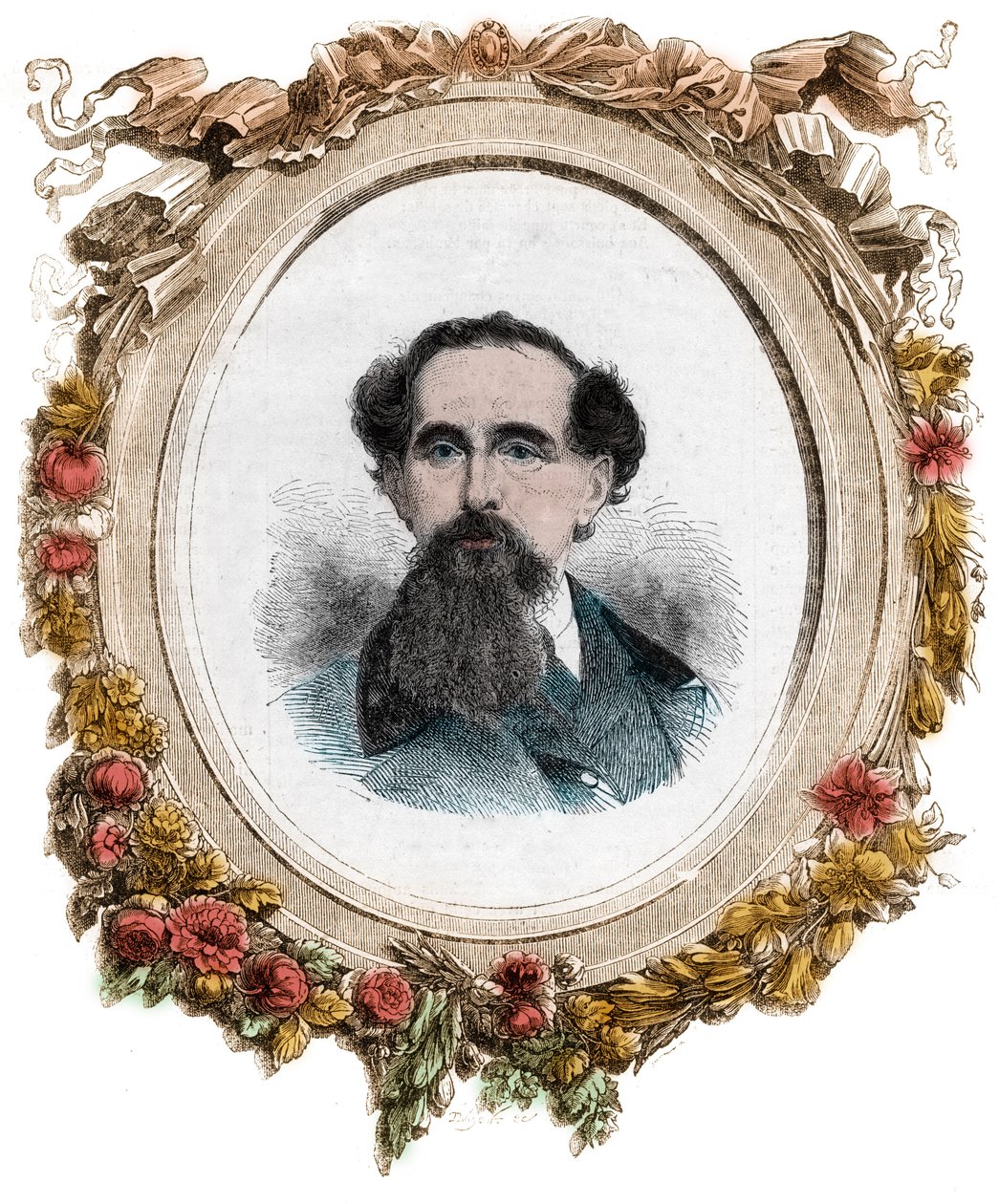 Portrait of Charles Dickens (1812-1870) English Novelist, engraving by Unknown artist