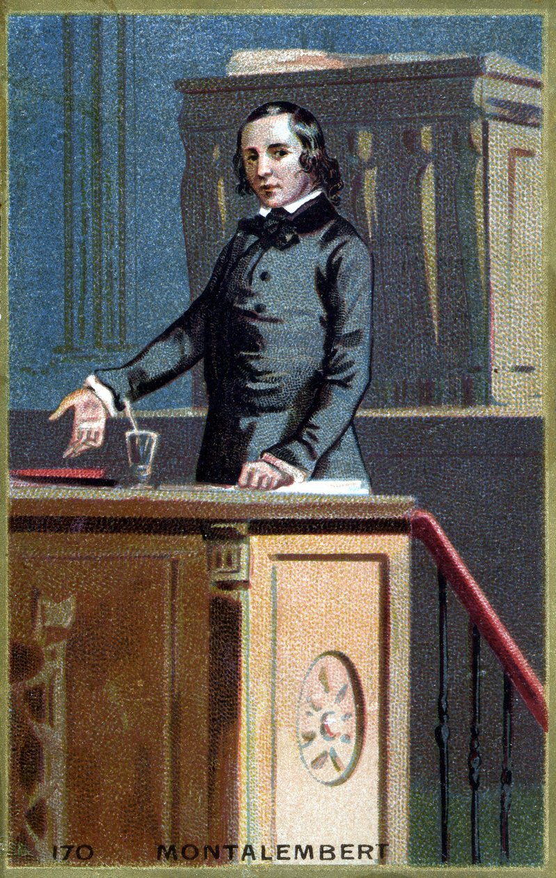 Portrait of Charles Forbes, Count of Montalembert (1810 - 1870), French journalist and politician. Chromolithography of the late 19th century by Unknown artist
