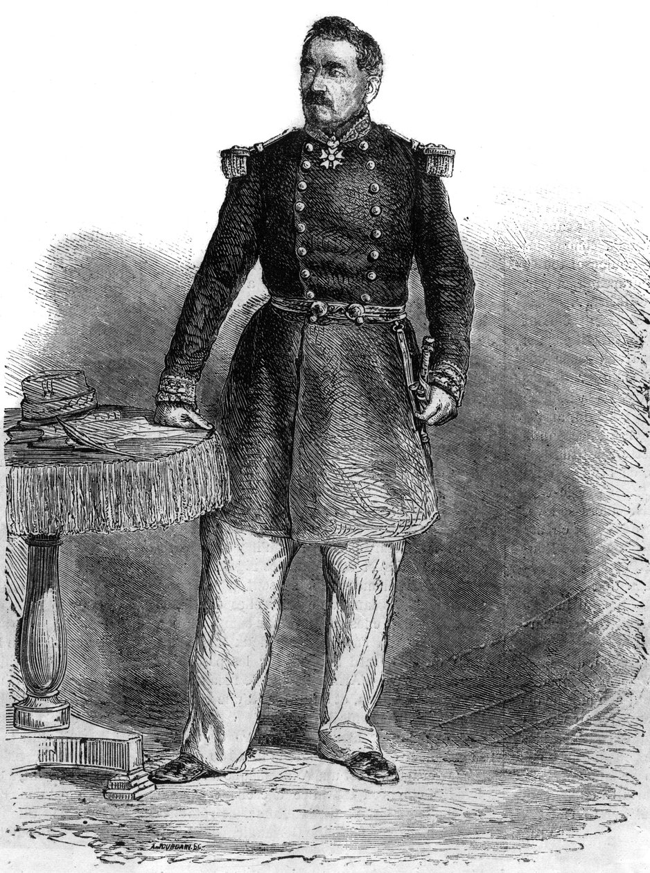 Portrait of Charles Guillaume Marie Appollinaire Antoine Cousin Montauban, Comte of Palikao (1796-1878) - English general and statesman - engraving by Unknown artist