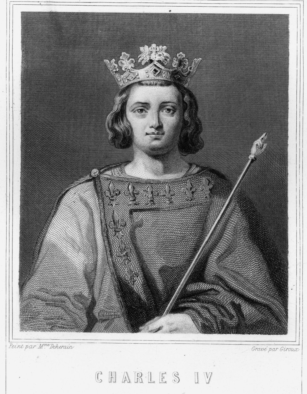 Portrait of Charles IV the Bel (1294 - 1328), King of France - in 