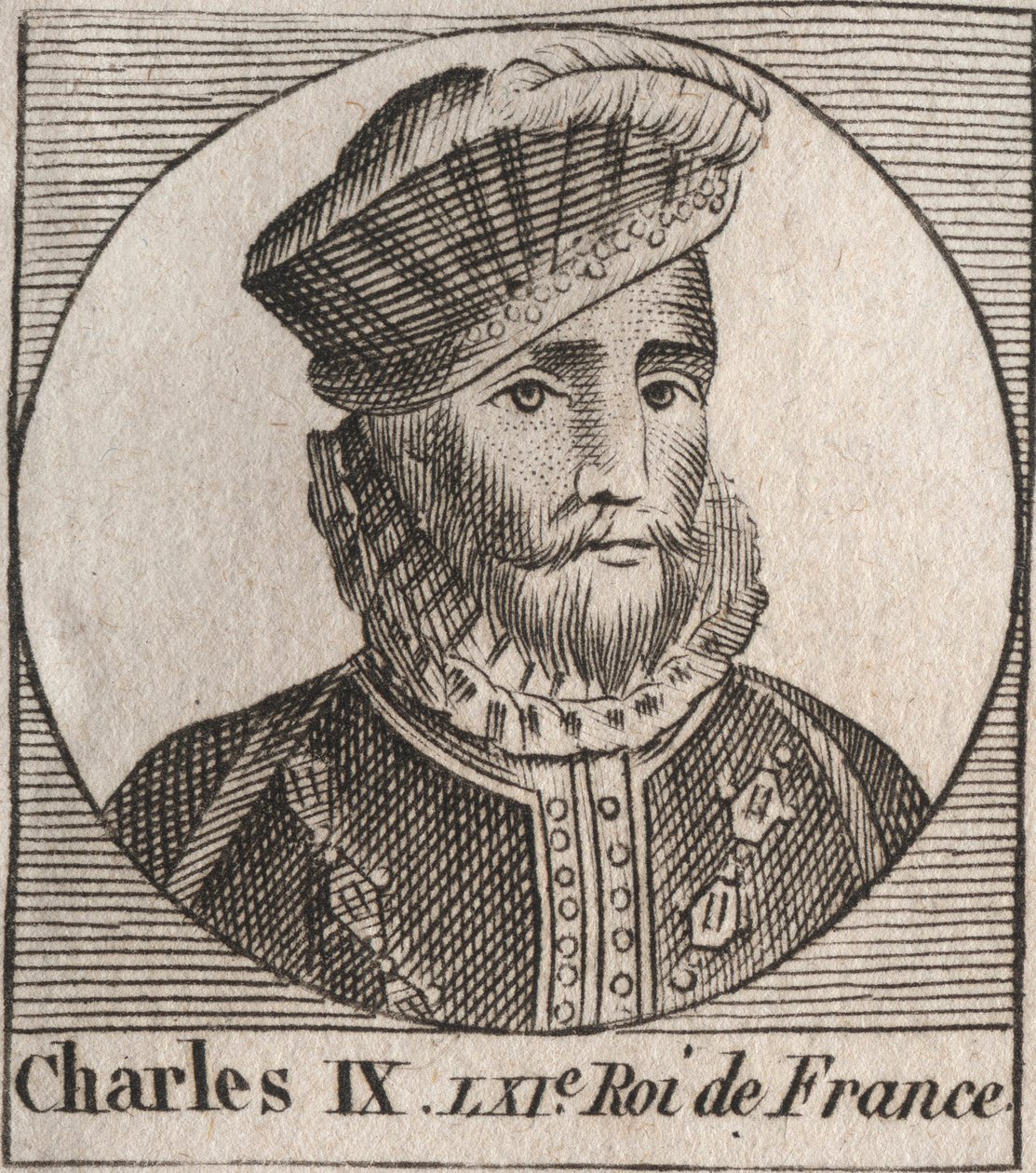 Portrait of Charles IX (1550-1574), King of France - Charles IX king of France from 1560 to 1574 - engraving from Instruction sur l
