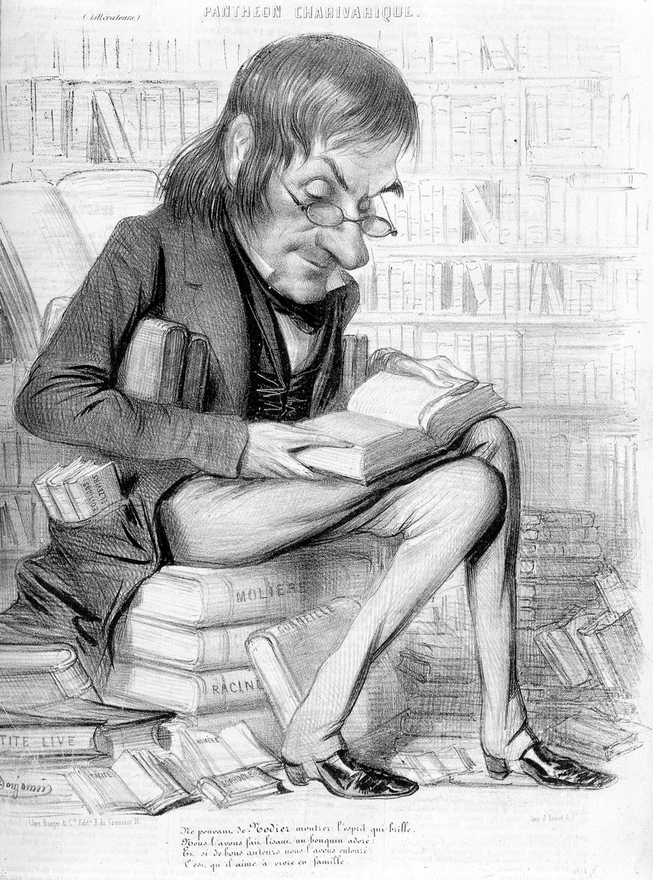 Portrait of Charles Nodier (1780-1844) - in “Charivari”, v.1840 by Unknown artist
