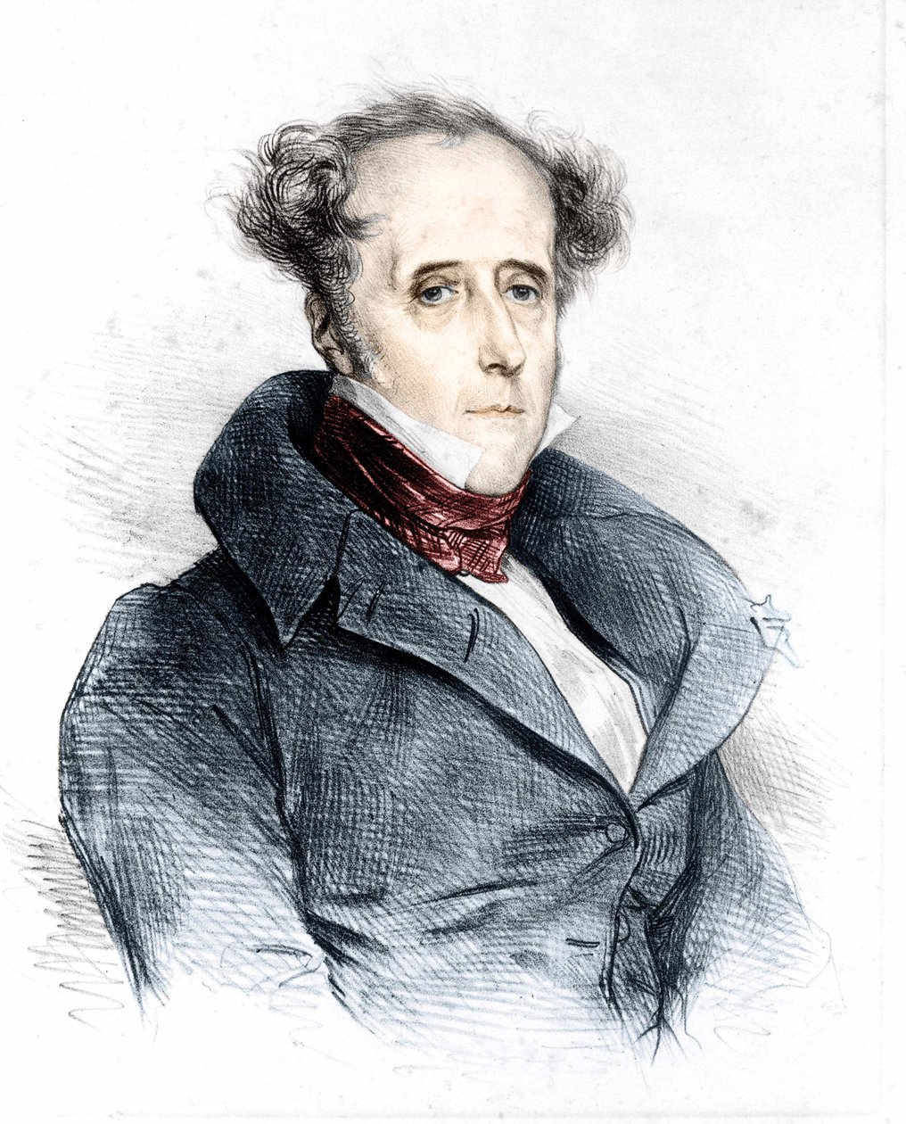 Portrait of Chateaubriand by Devéria - in the newspaper 