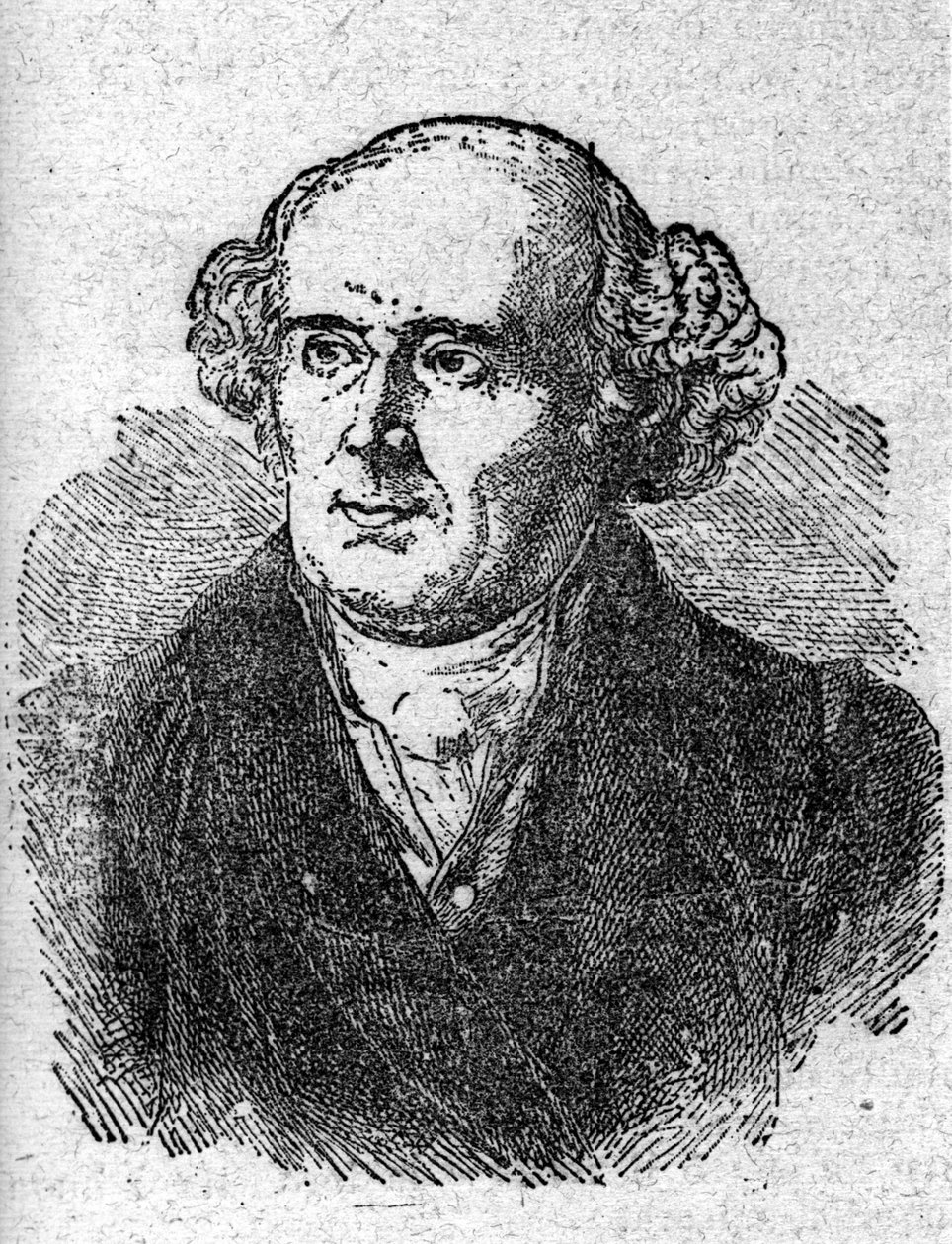 Portrait of Christian Hahnemann (1755 - 1843), founder physician of homeopathy. Engraving of the 19th century by Unknown artist