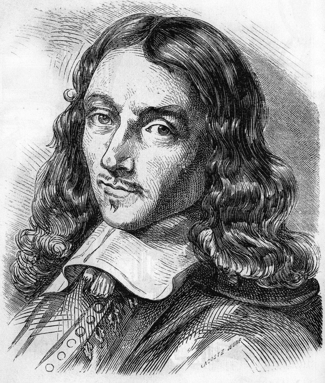 Portrait of Claude Perrault, French architect, physician and physicist. Engraving from 1866 by Unknown artist