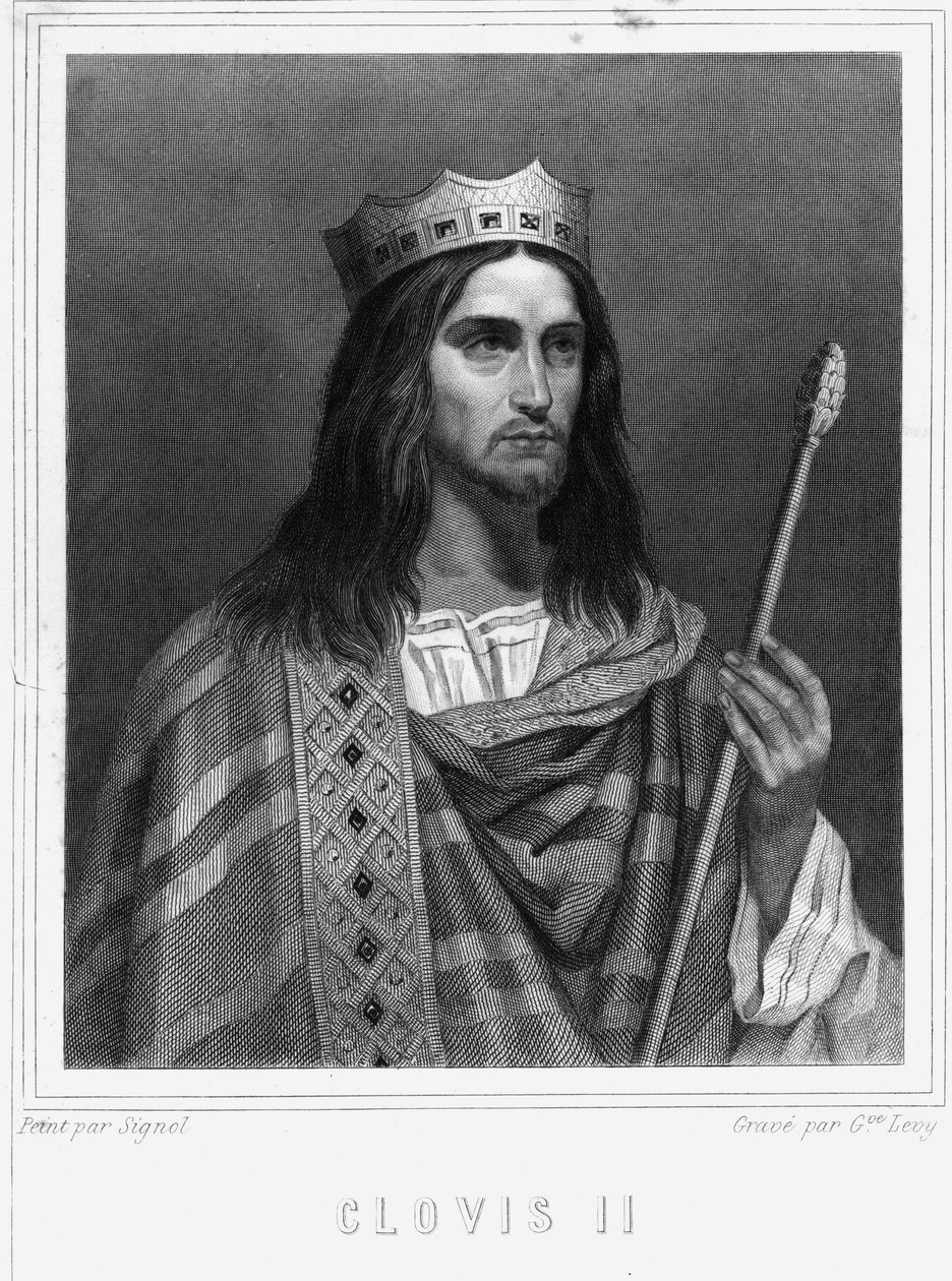 Portrait of Clovis II (? - 657), King of Neustria, Burgundy and Austrasia - in 