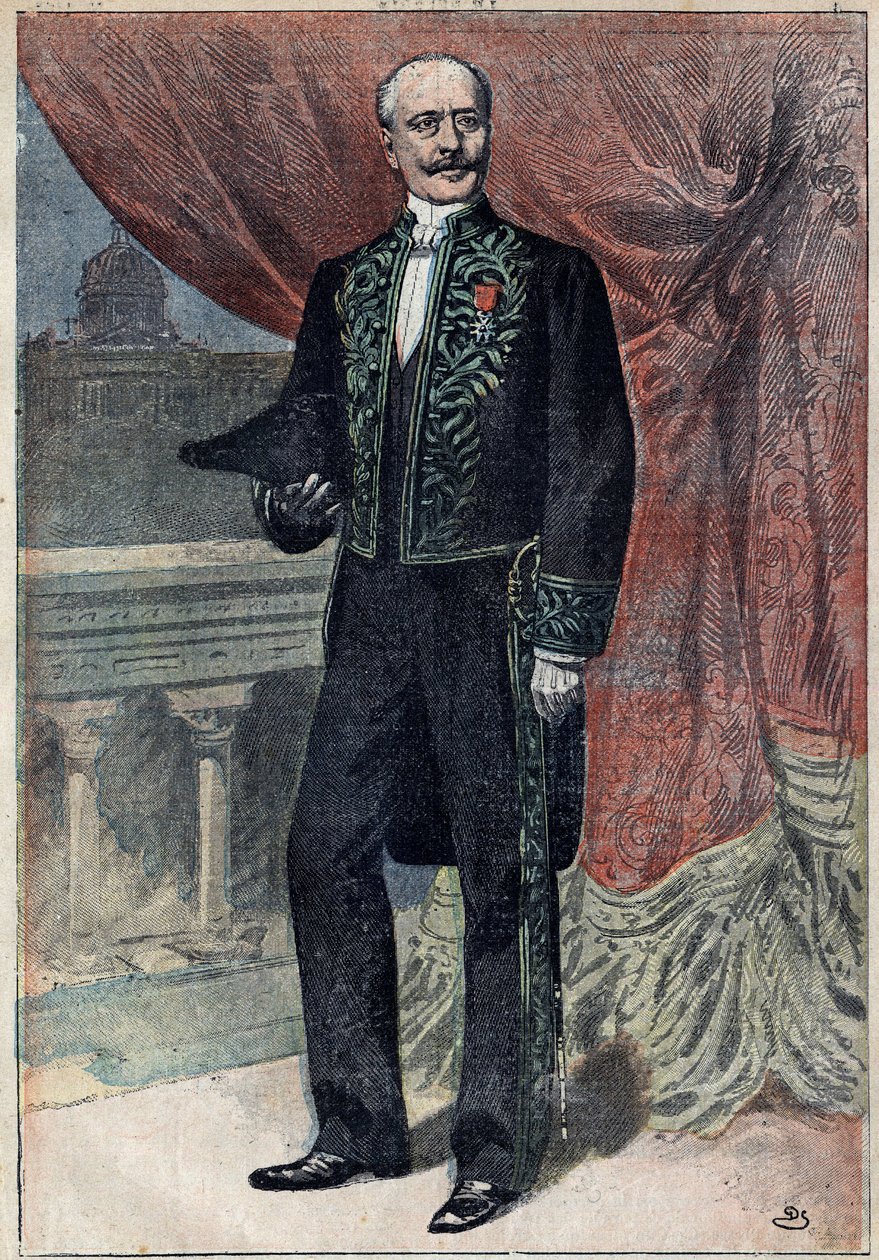 Portrait of Count Albert de Mun (1841-1914), a French politician, essayist and military man, when he entered the Academy Francaise on 10 March 1898. Illustration in “Le Pelerin” of March 20 by Unknown artist