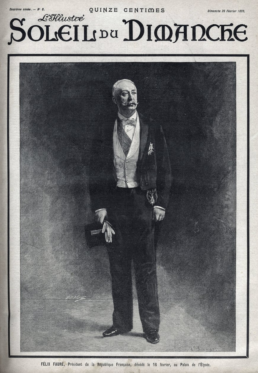 Portrait of Felix Faure, President of the French Republic published during his death on 16 February at the Palais de l