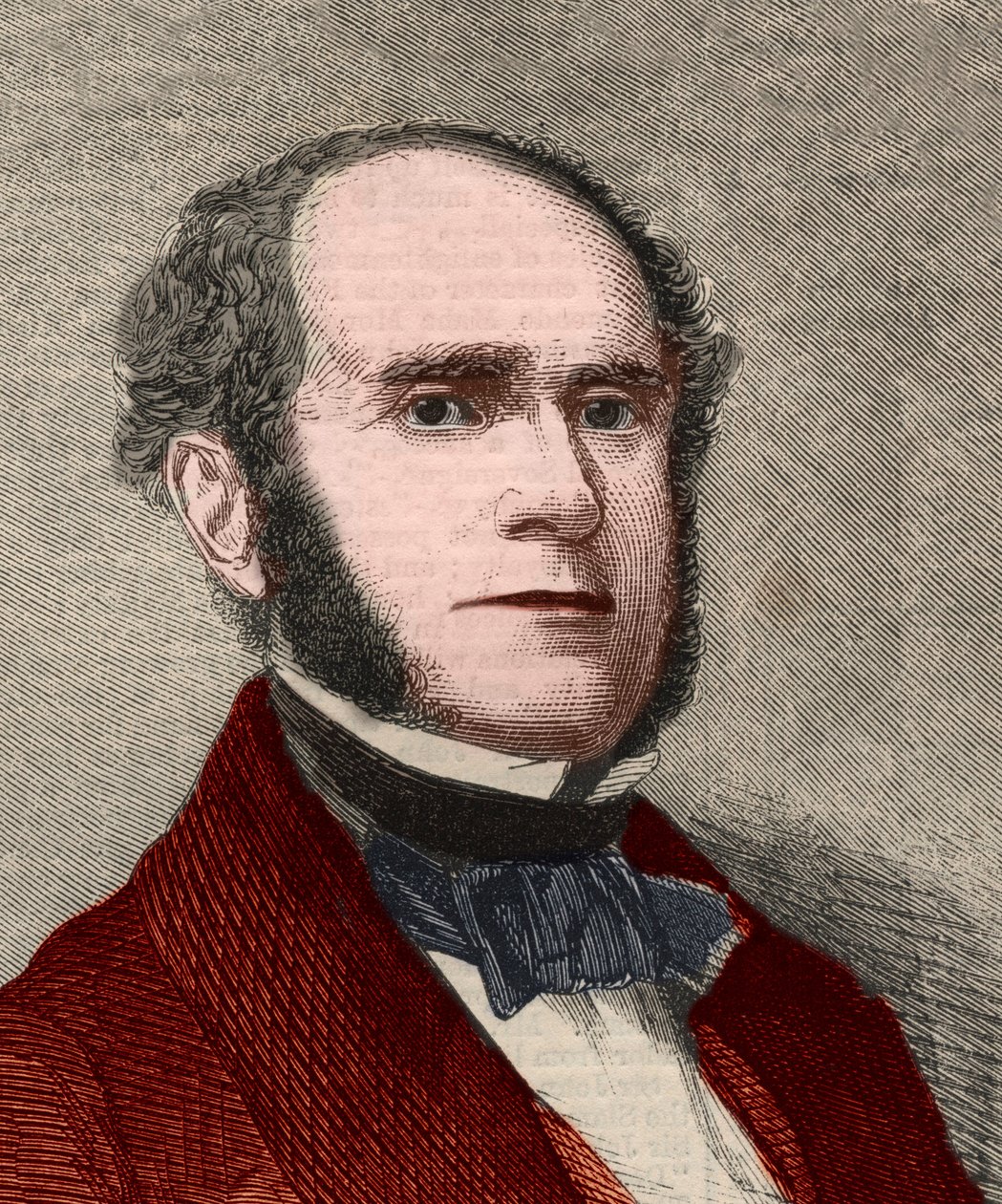 Portrait of Fitz-Greene Halleck, American poet. Engraving in 