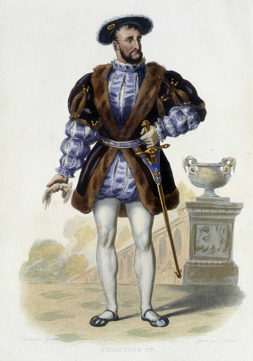 Portrait of Francois 1er (1494-1547) - in Le Plutarque Français, Ed. Mennechet by Unknown artist