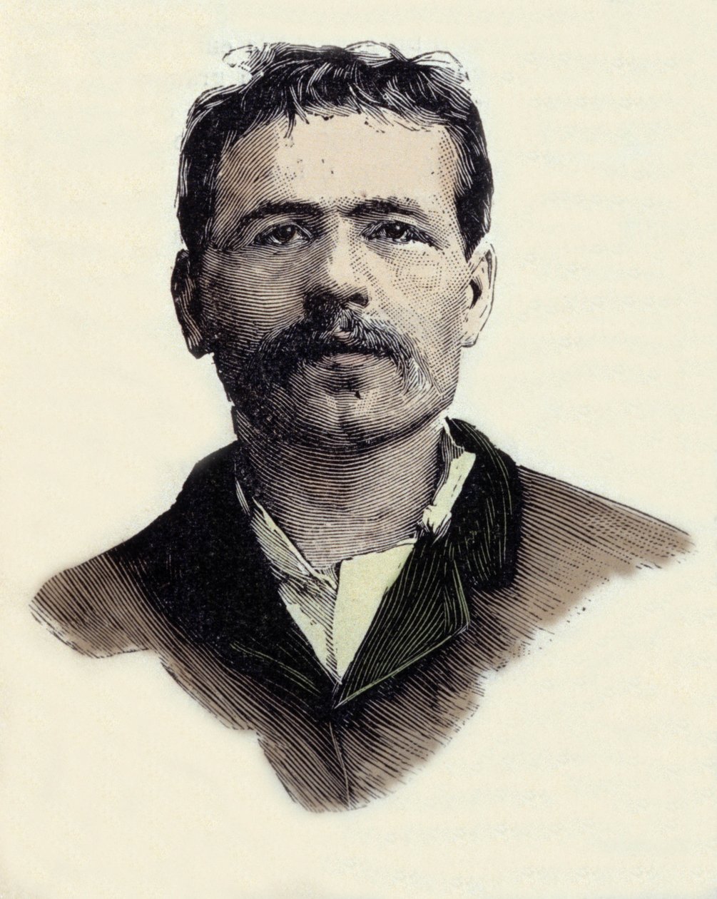 Portrait of Francois Claudius Koenigstein (1859-1892), French Anarchist Terrorist Activist. 19th Century Engraving by Unknown artist
