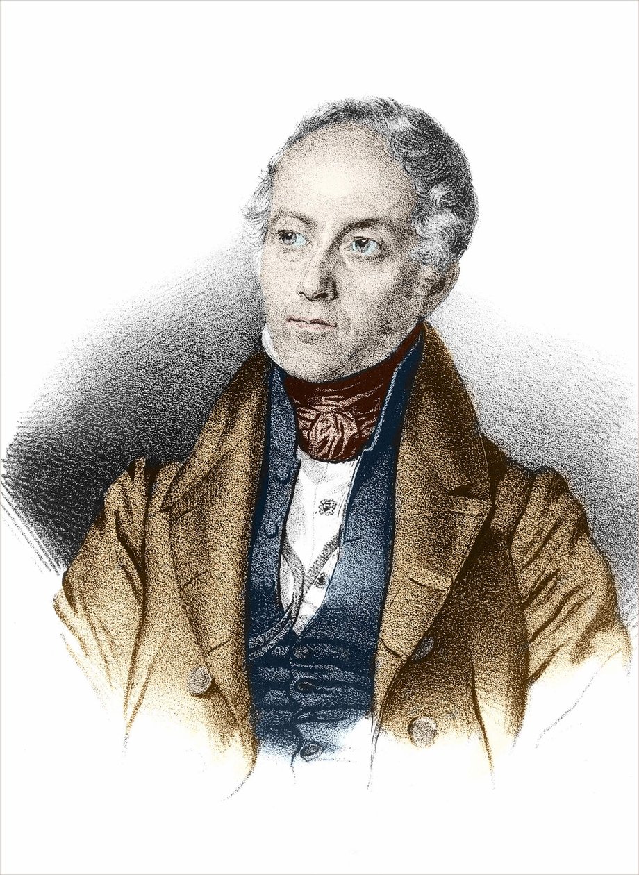 Portrait of François Guizot (1787 - 1874) French politician and historian. Engraving 19th century by Unknown artist