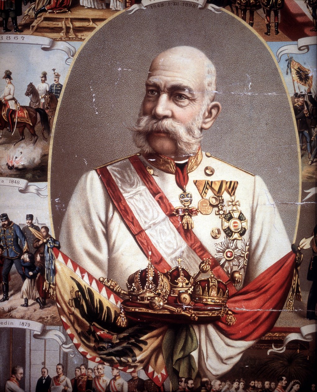 Portrait of François Joseph I (1830 -1916). Emperor of Austria and King of Hungary. chromolithograph of the late 19th century by Unknown artist