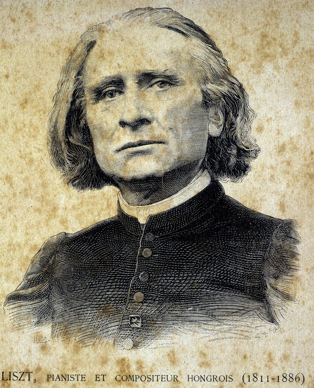 Portrait of Franz Liszt, Hungarian Pianist and Composer - in 
