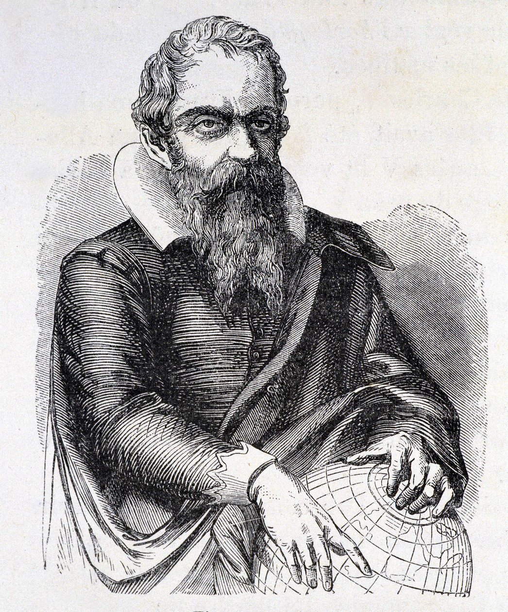 Portrait of Galileo Galilei, Engraving 19th Century by Unknown artist