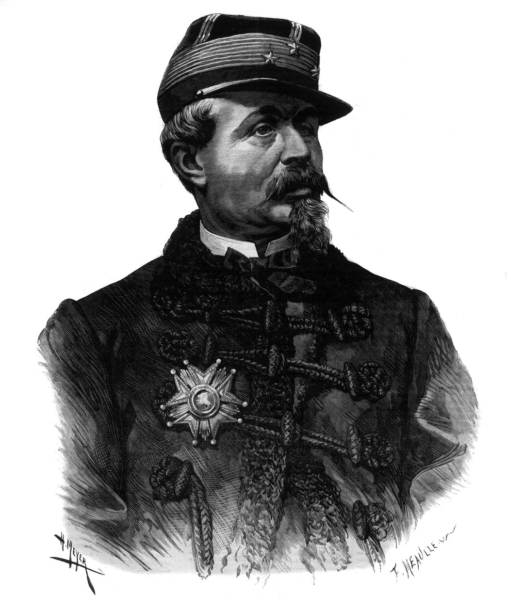 Portrait of General Alfred Chanzy (1823-1883) engraving of 1883 by Unknown artist