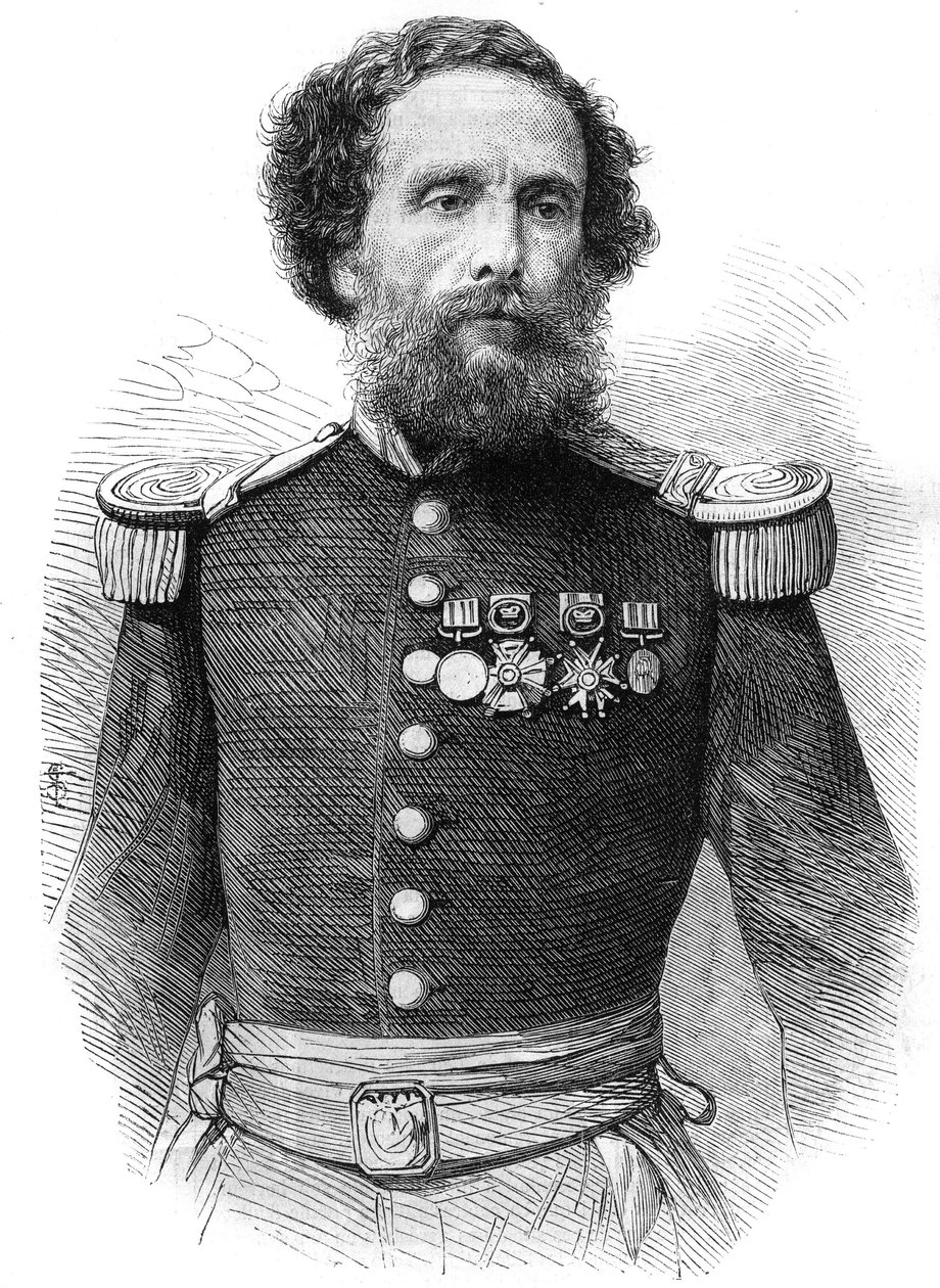 Portrait of General Juan Antonio Pezet (1809-1879) President of the Republic of Peru. Engraving in 