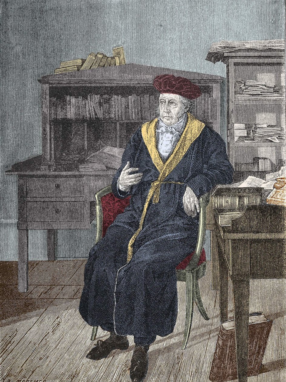 Portrait of Georg Wilhelm Friedrich Hegel in his office, German philosopher by Unknown artist