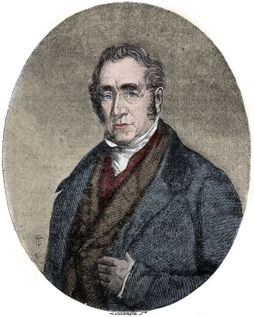 Portrait of George Stephenson (1781-1848), British engineer and pioneer ...