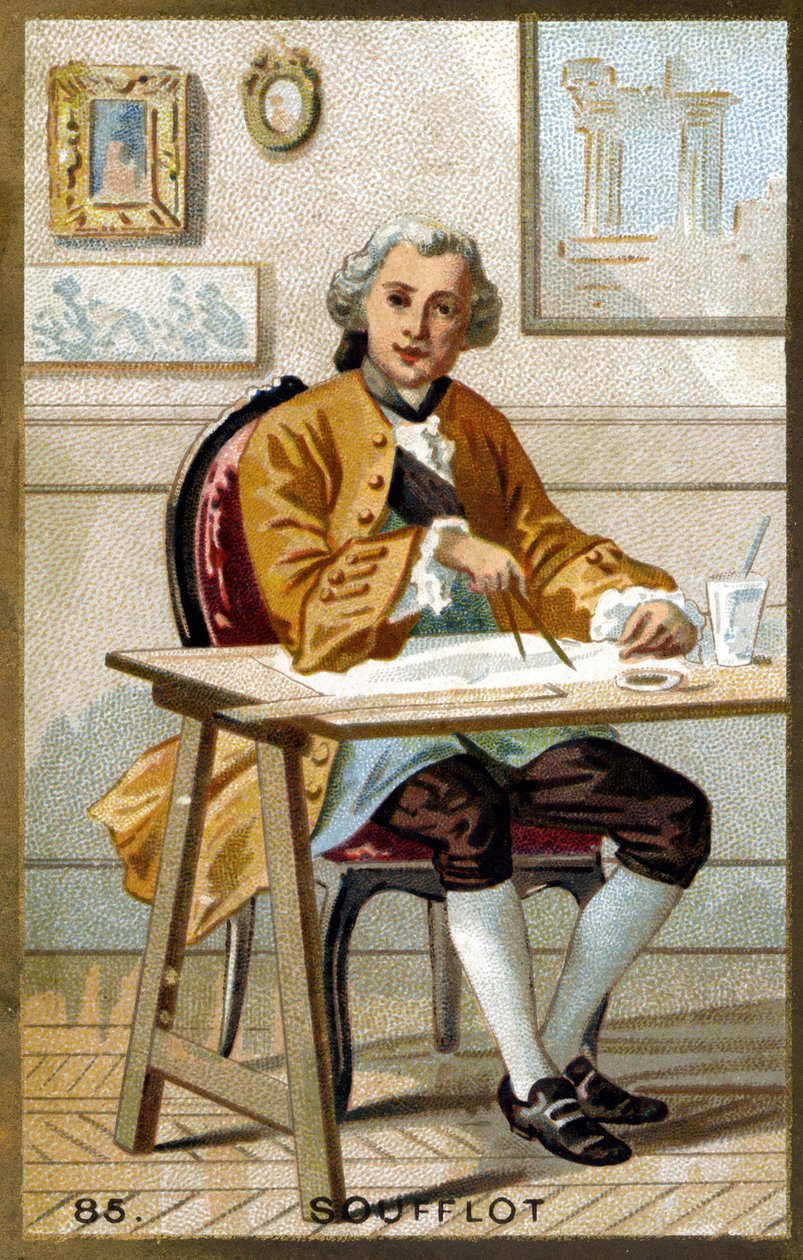 Portrait of Germain Soufflot (1713 - 1780), French architect. Chromolithography of the late 19th century by Unknown artist