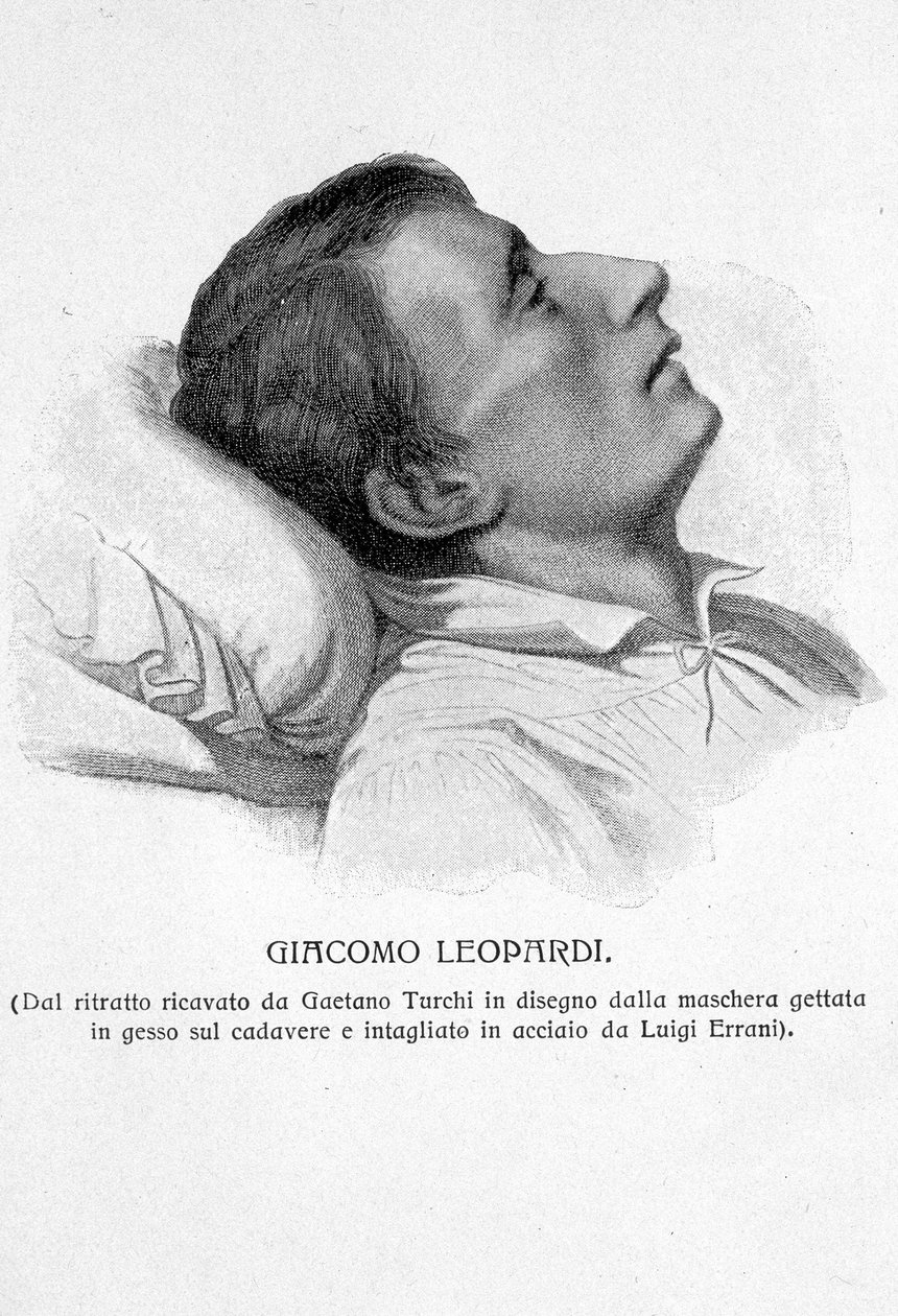 Portrait of Giacomo Leopardi on his deathbed by Unknown artist