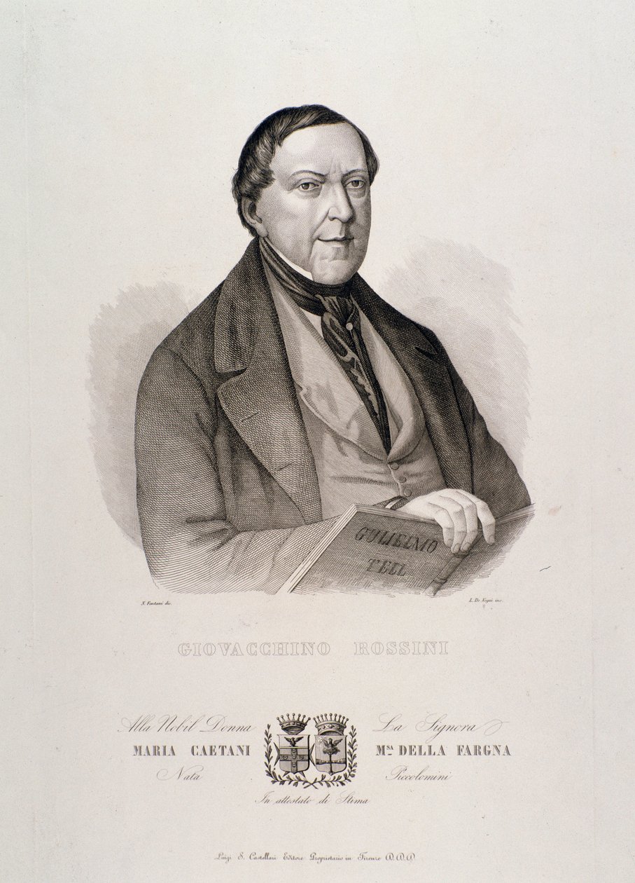 Portrait of Gioacchino Rossini (engraving) by Unknown artist